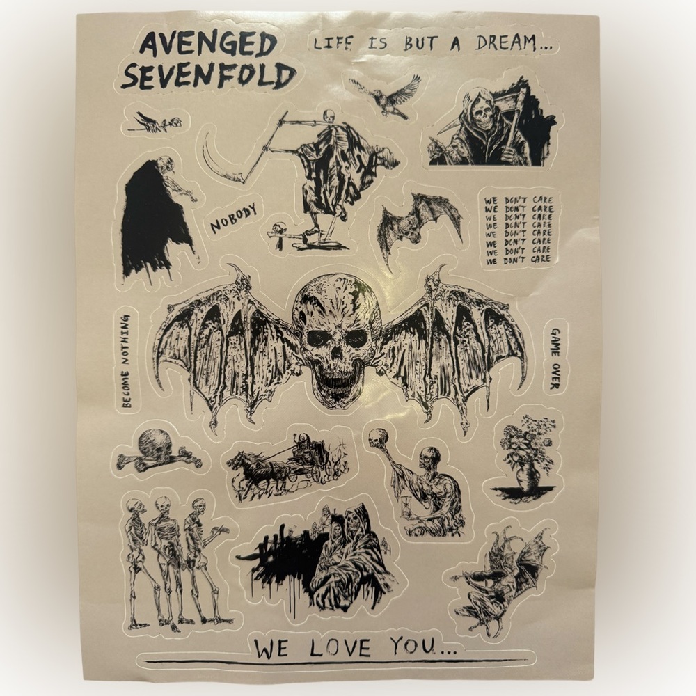 Wes Lang x Avenged Sevenfold 2024 Sticker Sheet